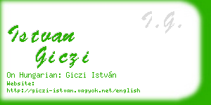 istvan giczi business card